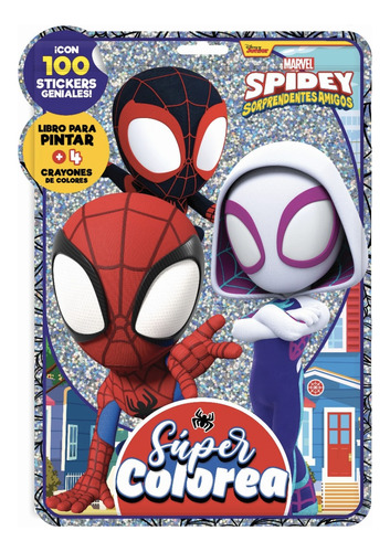 Marvel  Spidey Kit Super Colores Libro Pintar 100stickers 
