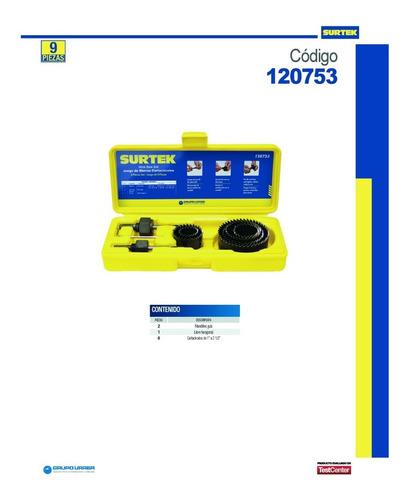 Kit De Sierras Cortacírculos P/madera Surtek® C/mandril Guía