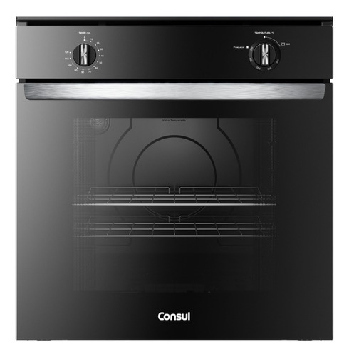 Forno Embutir A Gás Consul 78l Com Grill E Timer - Coa84ce Preto