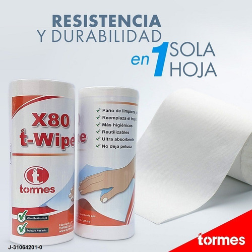 Paños Limpieza T- Wipe X80 Reutilizables ( Similar Wypall)