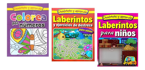 Libros Preescolar Infantil Colorea Numeros Laberintos Niños