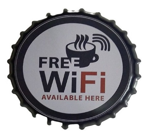 Cuadro Metálico Forma De Tapa Diseño Wifi  / Runn