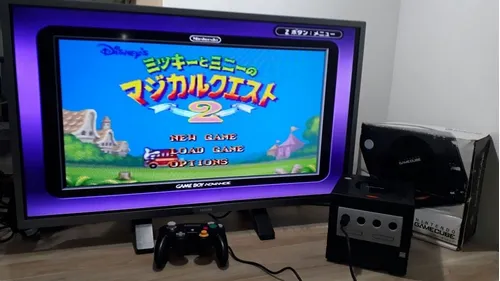 Game Cube + Game Boy Player Com Disco. (na Caixa). (Usado)