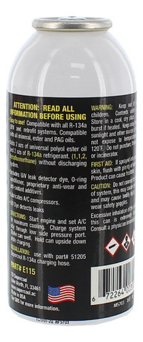 Aceite Tipo Ester Con Uv Detector De Fugas Y R134a 4oz