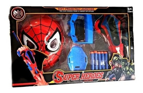 Kit De Spider-man Con Tirador De Dardos Y Mascara 