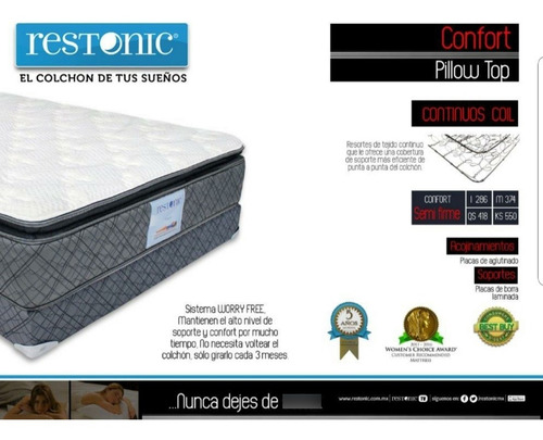 Colchon Individual Restonic Confort Con Colchoneta Nuevo