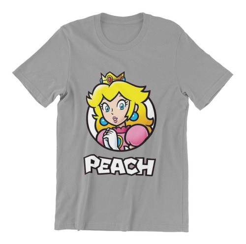 Polera Unisex Mario Bros Peach Princesa Algodon Estampado