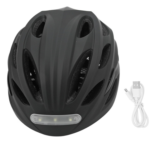 Casco De Bicicleta Con Luz Led Transpirable, Estructura Sóli