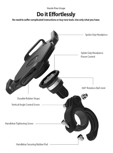 Imagen 8 de 9 de Soporte Ringke Celular Moto Bicicleta 360 Calidad Premium
