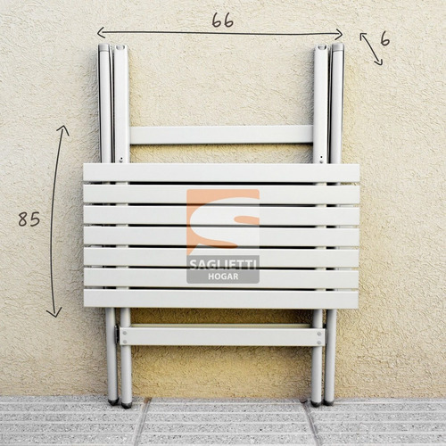 Imagen 6 de 10 de Mesa Plegable 100% Aluminio 75x66 Calidad Premium Balcon