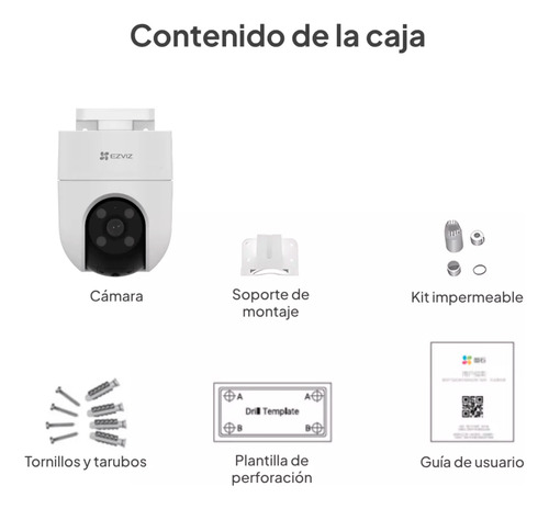 Camara Ip Domo 360° 4mp Full Hd Wifi Audio Ezviz Graba H.265 Color Blanco