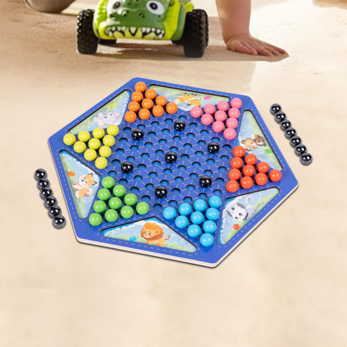 Wooden Chinese Checkers Magnetic Chess Game 2 In 1 For Kids