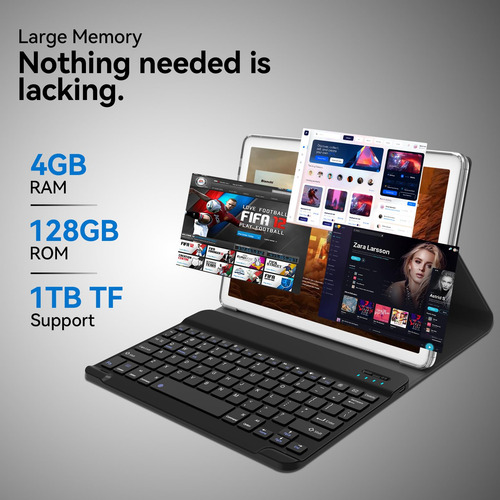 Tableta 2 En 1 Tooton 10 Android 128gb Rom Con Teclado