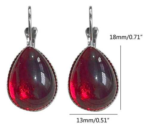 Aa (r) Pendientes De Color Rojo Sangre For Mujer Y Niña, A