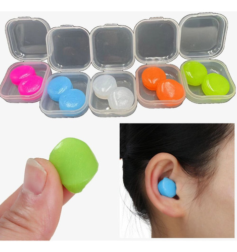 2 Tapones Para Los Oídos De Silicona Blanda Con Reducción De