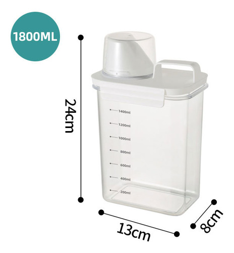 Dispensador Hermético Para Detergente 1800ml Con Medidor