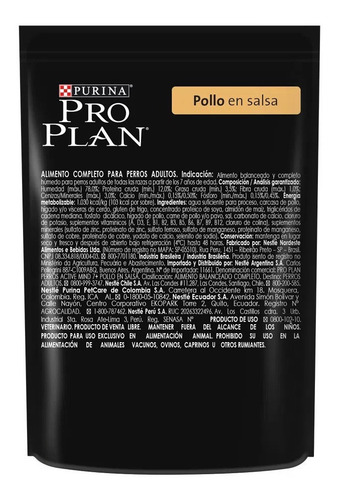 Imagen 3 de 5 de Pouch Pro Plan Active Mind 100g Pollo En Salsa (caja 12un)
