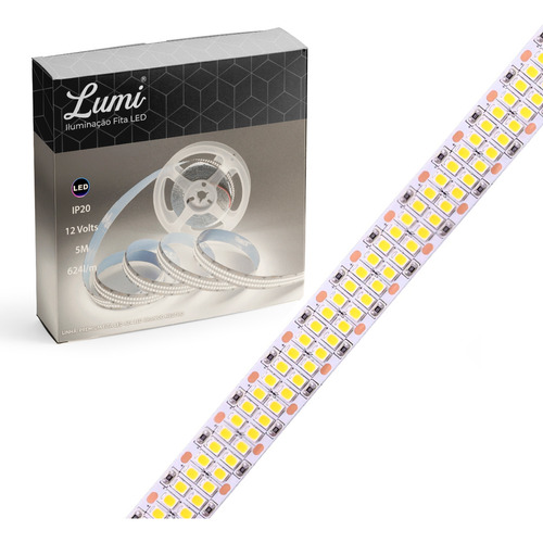 Fita Led 2535/smd 480d/m 12v 5 Metros Ip20 Cor Da Luz Branco Neutro 4500k Lumi