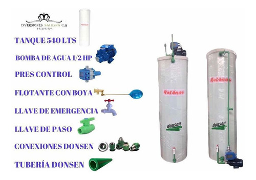 Tanques De Agua Cilindrico Sistema Completo Tienda Fisica