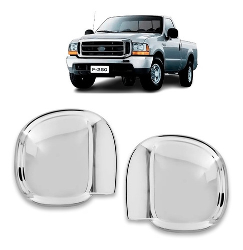 Par De Apliques Cromados Retrovisor F-250 F-350 99 A 12 Capa