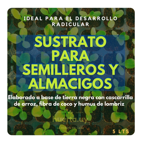 Bio Sustrato Tierra Para Almacigos Semilleros Esquejes 5 Lts