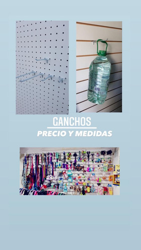 50 Ganchos De 10 Cm Para Panel Ranurado O Perforado