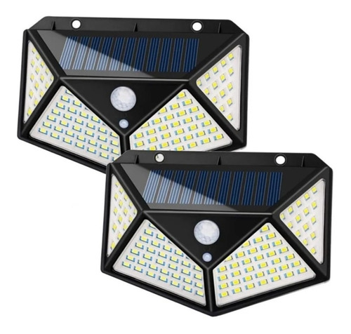 2 Lámparas Solar 180 Leds Sensor De Movimiento Exteriores