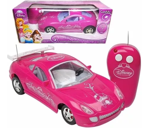 Carrinho Carro Controle Remoto Princesas Disney Rosa Menina