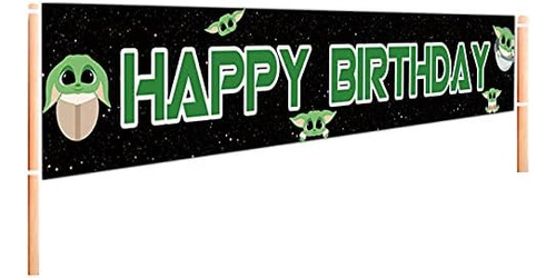 Banner Grande De Cumpleaños De Yoda Tuta | Suministros Para 