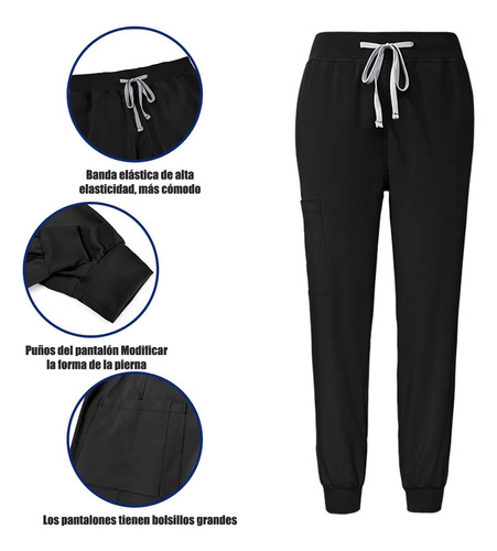 Pijama Quirúrgica Antifluido Scrub Jogger Uniforme Set Mujer