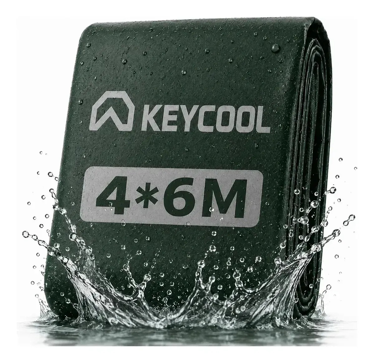 Lona Reforzada Impermeable KEYCOOL de 4x6 m, para Exterior con Protección UV