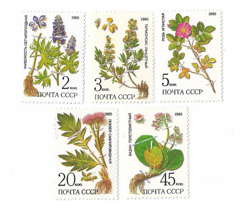  Rusia 1985 Plantas Medicinales Serie 5v Mint Compl 5232/6  