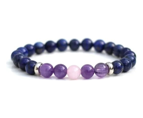 Pulsera Lapislázuli Cuarzo Rosa Amazonita Alta Calidad Yoga