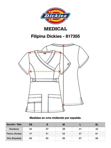 Imagen 4 de 4 de Dickies 817355 Filipina Quirúrgica Stretch Gen Flex Mujer