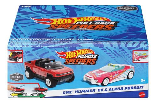 Hot Wheels Pullback Gmc Hummer EV y Alpha Pursuit - Mattel