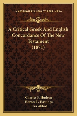Libro A Critical Greek And English Concordance Of The New...