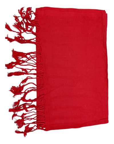 Pashmina Hindú 100% Viscosa .colores Variados Rojo Liso Unitalla