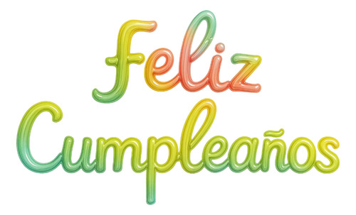 Globos Cursiva Feriz Cumpleaños Frase Sku790 Multicolor