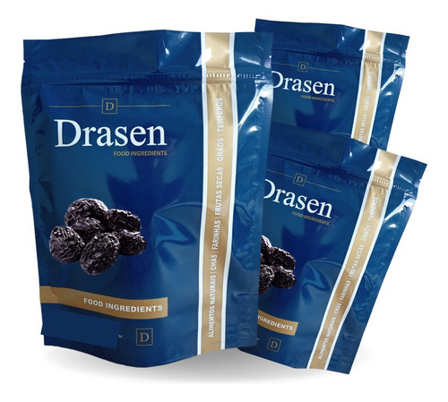 Kit 3kg | Ameixa Seca Com Caroço | Sem Glúten - Drasen Food