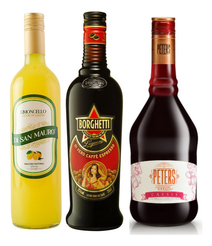 Licor Borghetti + Cassis Peters + Lemonchelo