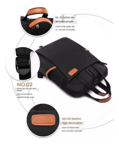 Bolsa De Tela Oxford Para Portátil, Mochila De Viaje Imperme Color Negro