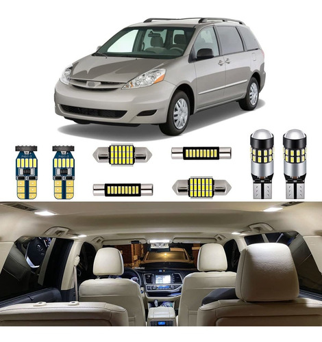 Autogine Kit 17 Luz Led Blanca Para Toyota Sienna 2004