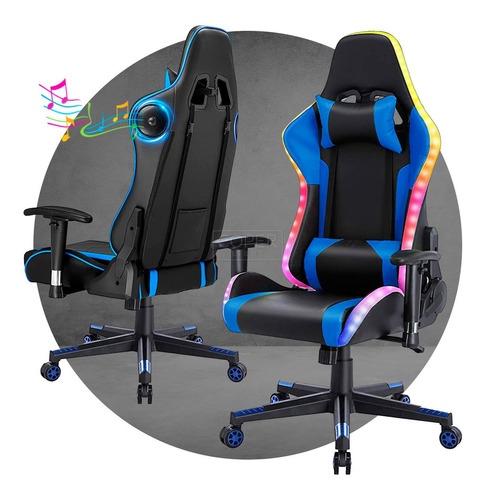 Silla Gamer Sillon Pc Escritorio Oficina Racing Led Premium