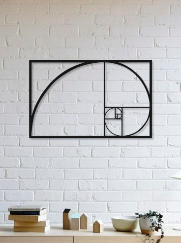 Imagem 1 de 2 de Quadro Decorativo Parede Diversos Proporção Áurea 90cm