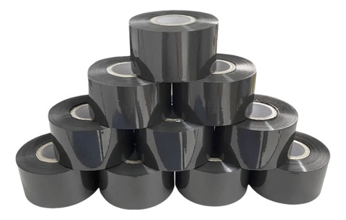 Fita Ribbon Preta Para Datador De 30mm E 122 Metros - 10 Und