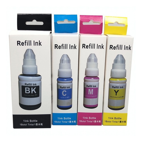 Imagen 6 de 6 de Pack Tintas Alternativa Gi-190 Refill Para Impresora Canon