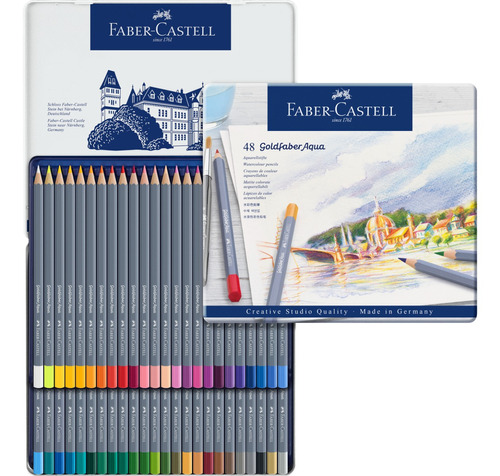 Lápiz Acuarelable Goldfaber Lata Faber-castell X48 Colores