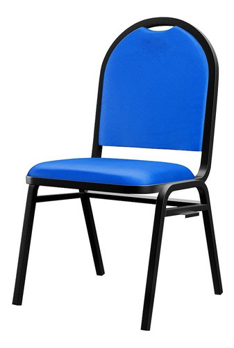Cadeira Hoteleira Auditório Escritório Empilhável Corano Cor Azul Material do estofamento Couro sintético