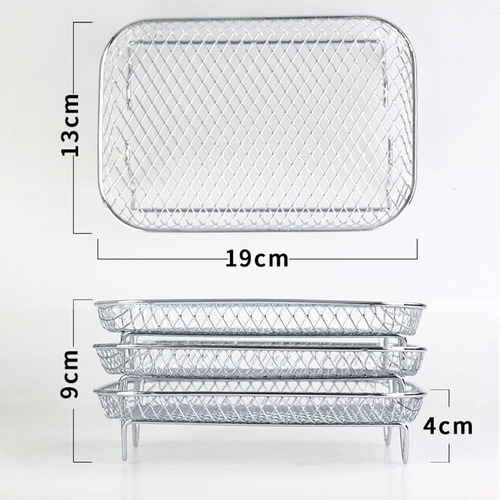 . Accesorios For Freidora De Aire En Rack Apilable De Tres