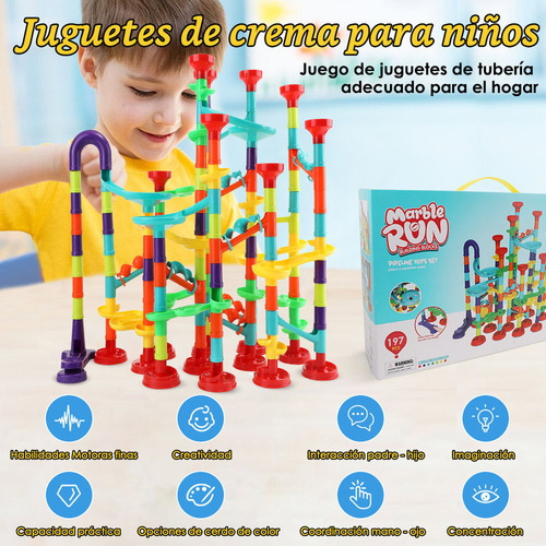 Pista Canicas Bloques De Construcción Juegos Niños 197 Pzs
